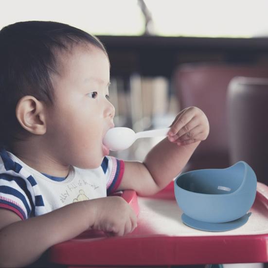 2 шт./компл., детская силиконовая присоска с ложкой, пищевой класс, без бисфенола А, микроволновая печь, посудомоечная машина, безопасная для детей, самостоятельная кормушка, миска для еды, контейнер для еды