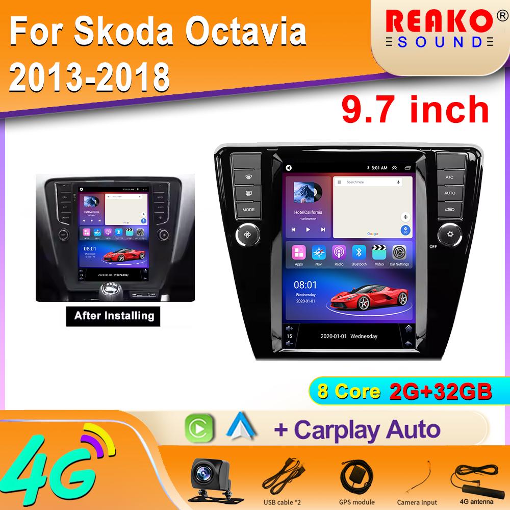2Din Android Car Radio Intelligent System for Skoda Octavia 2013-2018 for Tesla Carplay DSP WIFI BT Car Multimedia Video Player