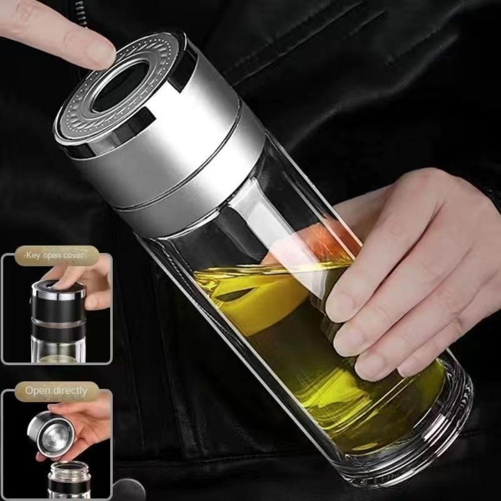 Быстро открывающаяся бутылка для воды для чая 400 мл, заварочный стакан, многоразовый стакан для воды для чая, походов, кемпинга