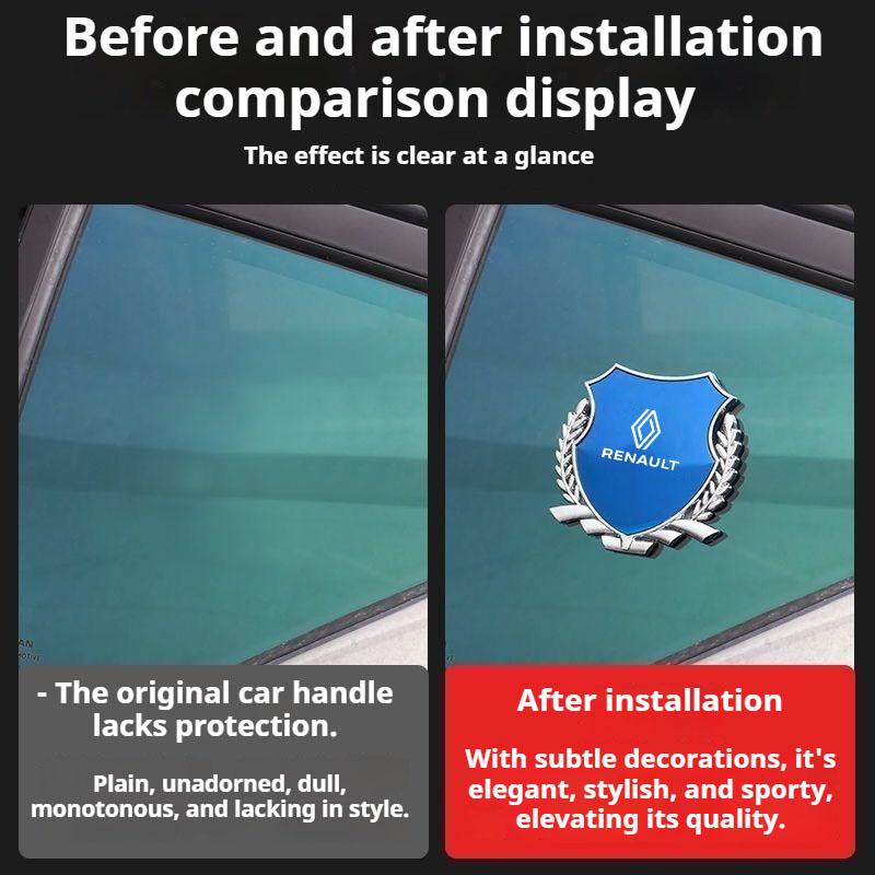 For Renault 2026 New Hub Caps Metal Car Trunk Window Side Emblem Badge Decal Sticker For Renault Clio Megane Trafic Captur Maste