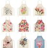 Home Decor Kitchen Dining Room Cooking Bib Aprons Linen Floral Pattern Women's Aprons