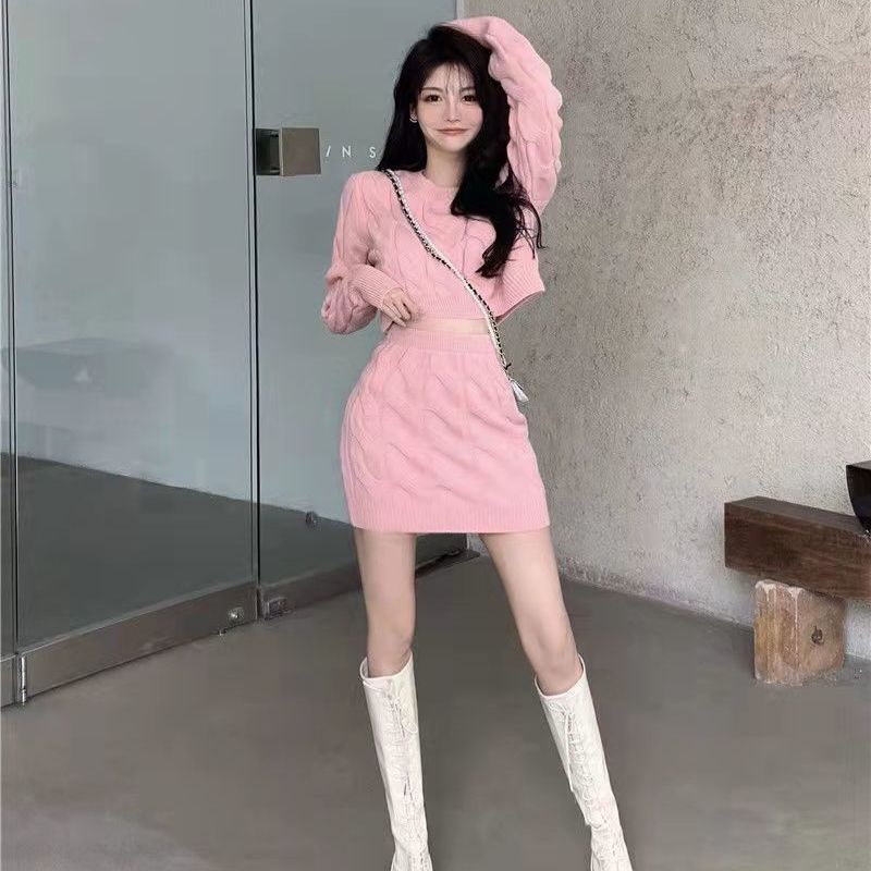 Пуловер из двух предметов, осенне-зимний комплект вязаного свитера, короткий свитер Pure Desire, сексуальный пикантный женский свитер с запахом на руку для девочек