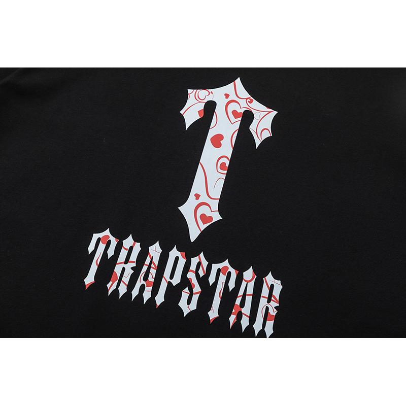 675 Trapstar London 2025 Лето Новая Высококачественная Хлопковая Круглая Горловина Свободная Футболка Большого Размера Для Мужчин и Женщин Парная Футболка