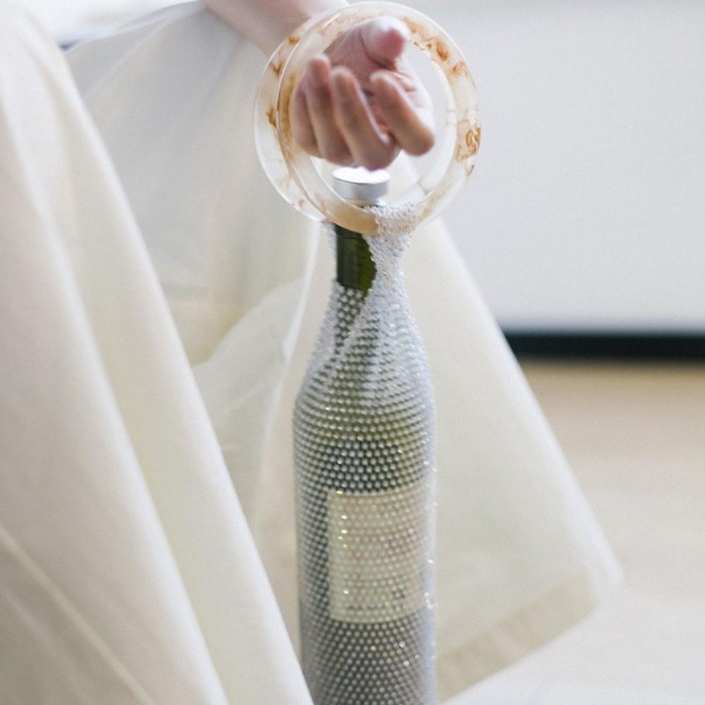 Handwoven Wine Bottle Pouch Light Luxury Insulated Cup Bag Handheld Shiny Wine Bag Wedding