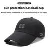 Summer Quick-Dry Breathable Mesh Embroidered Sun-Protective 6-Panel Adjustable Baseball Cap Visor Alphanumeric Text for Running