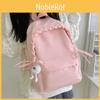 Color Simple Solid Lace Bow Design Student Backpack For School And Use Daily