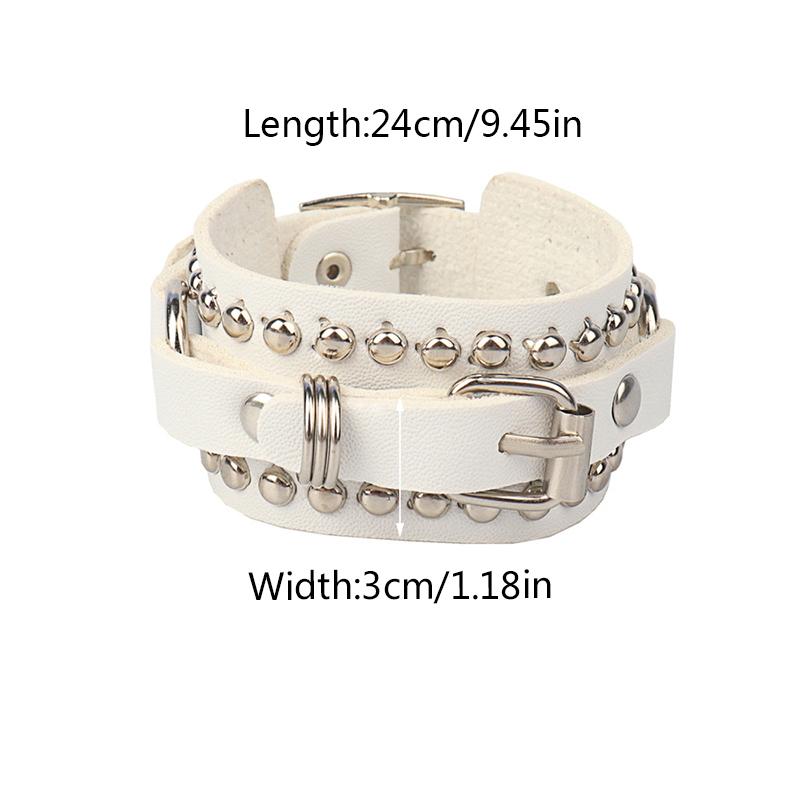 Женский/мужской кожаный браслет в стиле панк, мужской и женский подарочный браслет из искусственной кожи, регулируемый браслет в стиле панк-рок, готические аксессуары