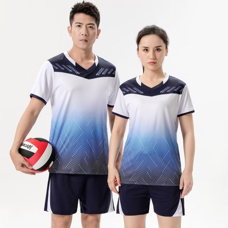 Breathable Short Sleeve Sports Jersey Set Men Women Volleyball Ping Pong Team Matches