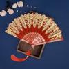Chinese Style Folding Fan with Tassel Portable Summer Hand Held Fan Dance Performance Photo Props Party Costume Accessories Gift