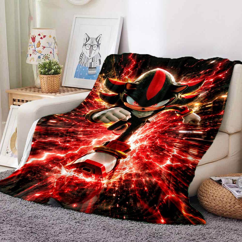 Dark Sonic Flannel Blanket Throw Blanket Soft Warm Sofa Bed Camping Home Decor Unique Christmas Gift C9211805