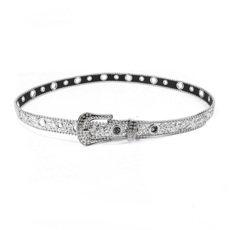 Подростковый пояс с пайетками для джинсов, регулируемый ремень на талию с пряжкой-булавкой, пряжка со стразами, широкий пояс на талию, женский пояс для юбки