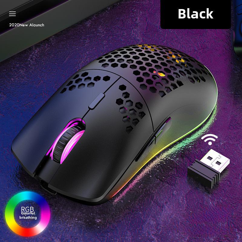 Беспроводная игровая мышь Xuanyinhu XYH80 RGB — легкая, перезаряжаемая и эргономичная для использования в офисе и играх.