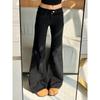 Retro Black Flared Jeans Women's Spring New Slightly Pulled Low Waist and Thin, Loose Mopping Pants Without Sticking To the Legs