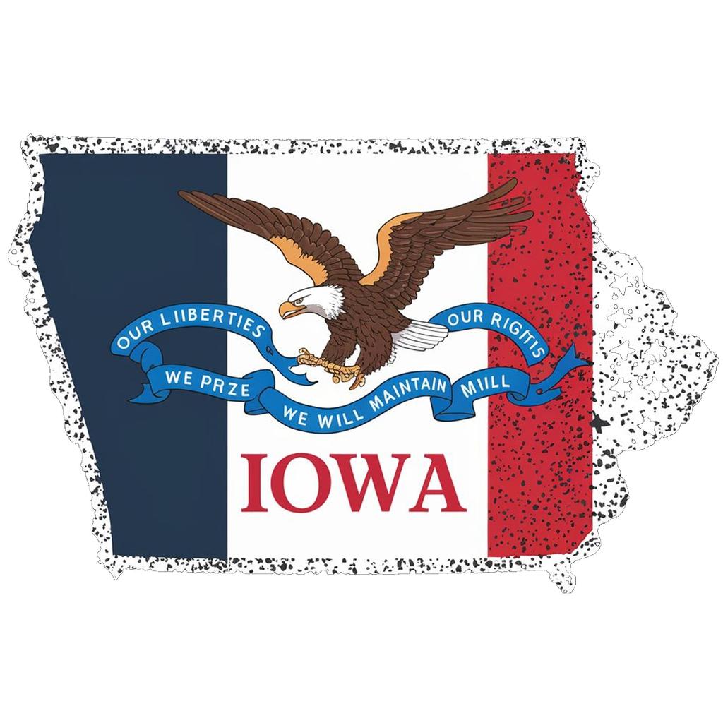 Женские толстовки с рисунком флага штата Айова