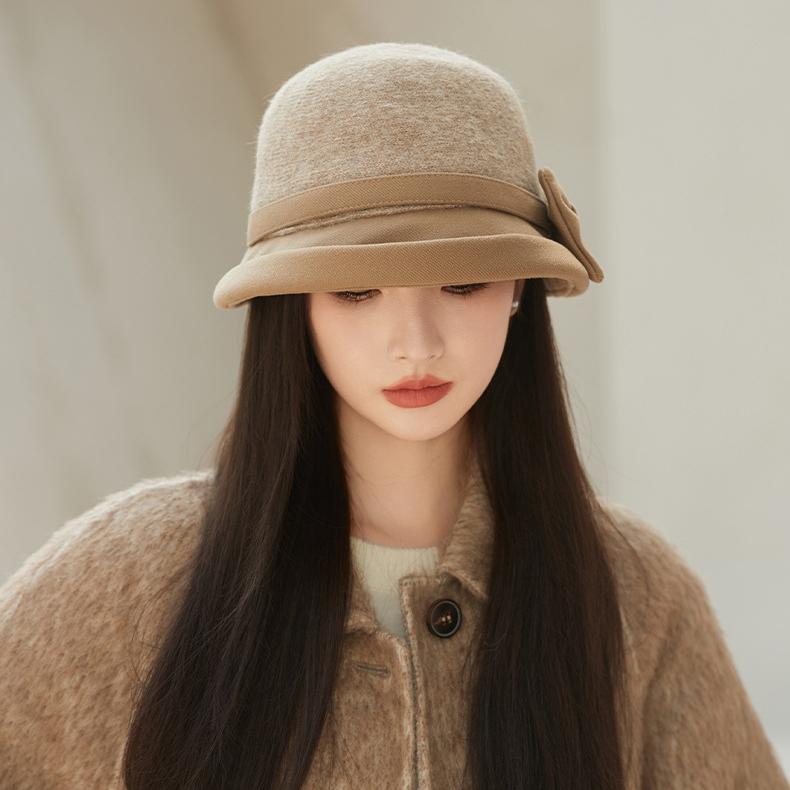 Женская шерстяная панама, модный японский стиль, неэластичная, легкая, универсальная кепка для рыбалки на осень/зиму