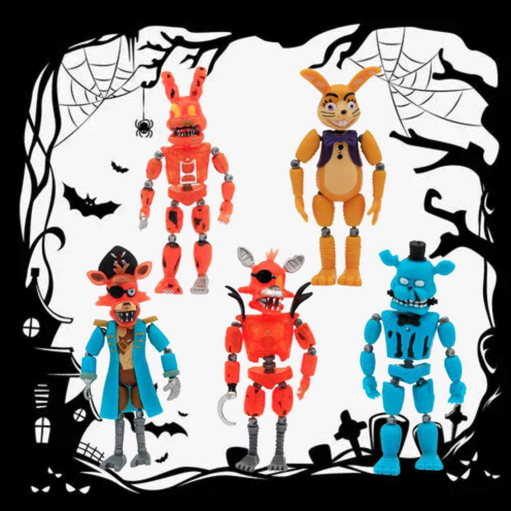 Серия Five Nights At Freddy's Светящийся Сочлененный Подвижный Хэллоуин Капитан Набор из 5 шт.