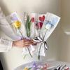 20Pcs Single Rose Sleeves Flower Wrapping Bag Bouquet Packaging Bags Clear Cellophane Floral Wrappers For Valentine'S Day