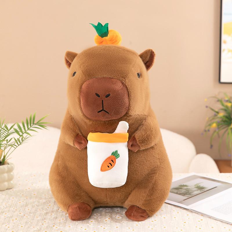 Fruit Tea Milk Cup Capybara Plush Toy Dolls Room Decoration Grape Carrot Cherry