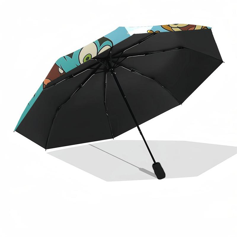 1pc Anime Character Umbrella, Automatic Opening Folding Design with 8-Bone Iron Frame, Perfect for Outdoor Use, Festive Gifts, Travel, Daily Use, Suit