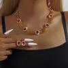 Модный комплект ювелирных изделий ожерелье серьги для женщин дамы