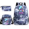 3Pcs/set Anime Cartoon K-Pop Demon Hunters Printed Backpack with Shoulder Bag Pencil Case for Teenager Student Boy Girl Large Capacity School Bag