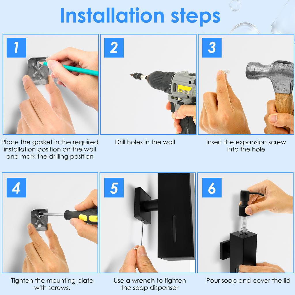 Stainless Steel Wall Mounted Hand Soap Dispenser Manual Soap Dispenser Hotel Liquid Soap Dispenser Home Bathroom Accessories