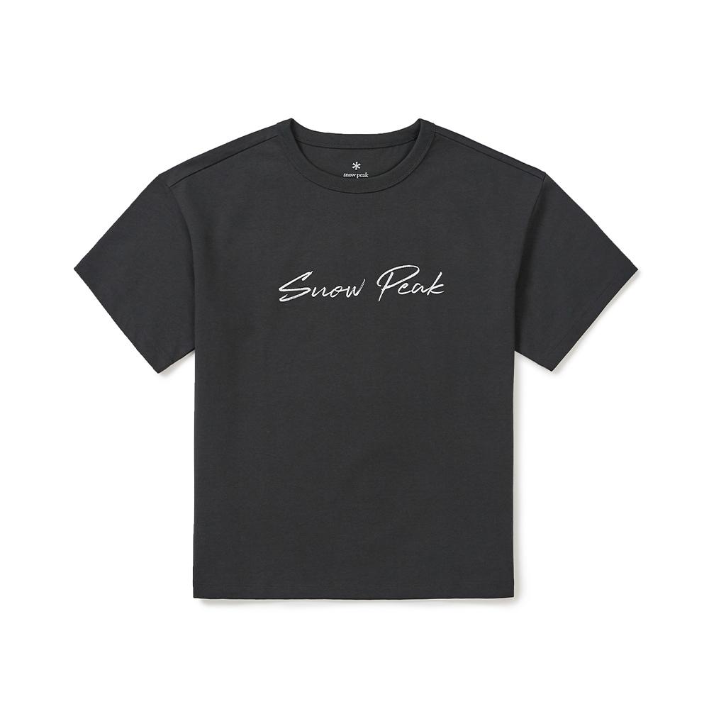 [Snowpeak] Aerocool Women's Lettering Short-Sleeve T-shirt Dark Charcoal (S25MWFTS73)