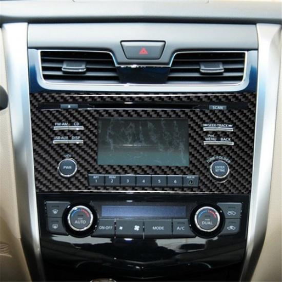 Carbon Fiber Interior Radio Console Cover Trim For Nissan Altima Sedan Type A
