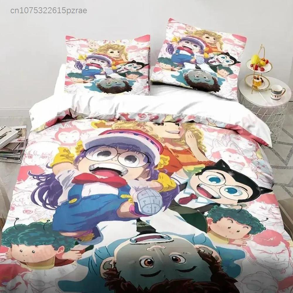 Мультяшный DR S-Slump Арале Аниме Комплект постельного белья Печатный комплект постельного белья с наволочкой Пододеяльник Мягкое постельное белье размера Queen King для дома