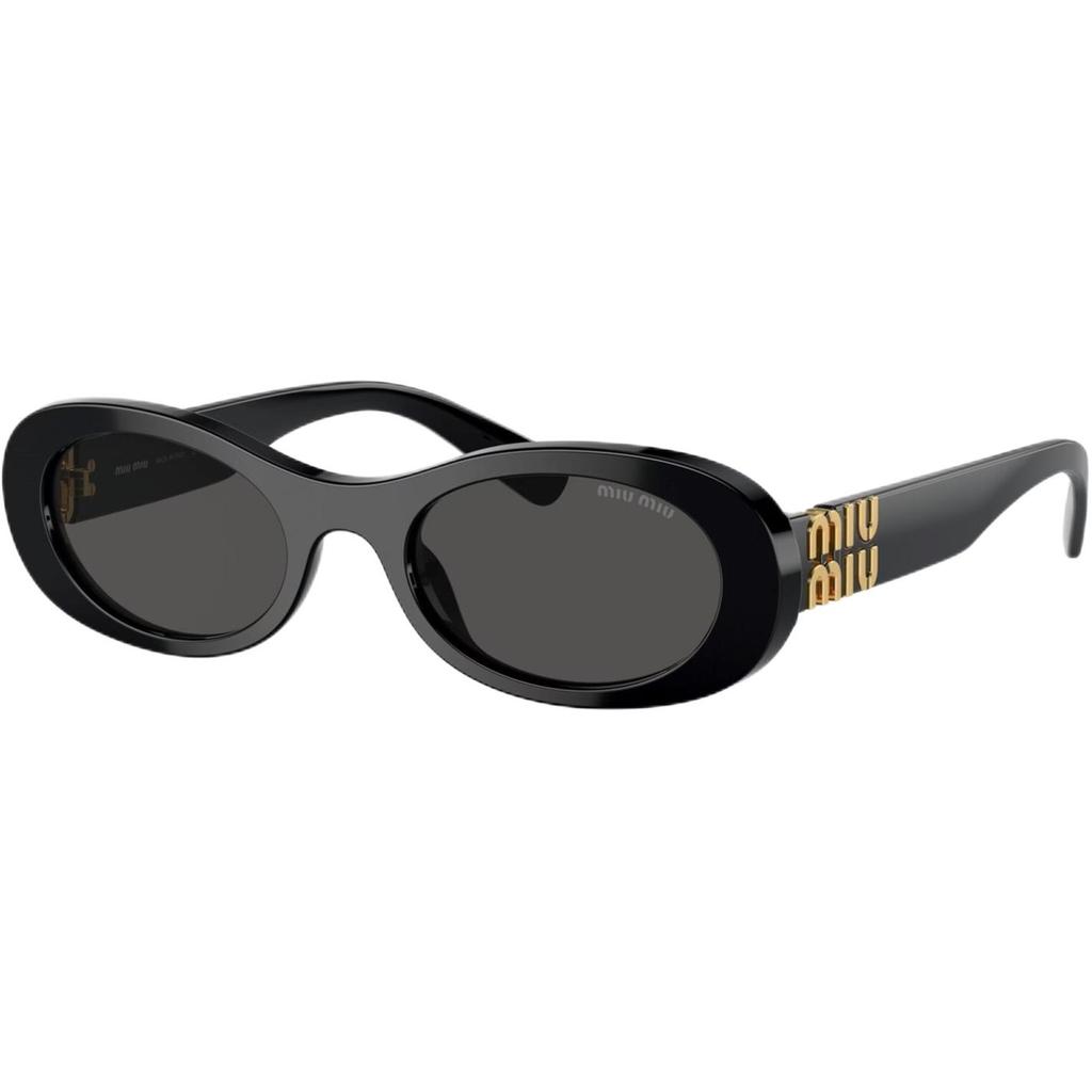Miu Miu Logo Acetate Oval Sunglasses Women sunglasses Black 710731