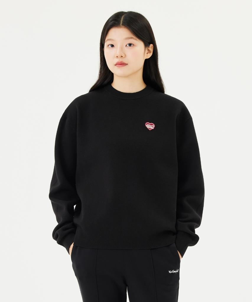MARK GONZALES Mg Heart Wappen Knit Sweater - Black