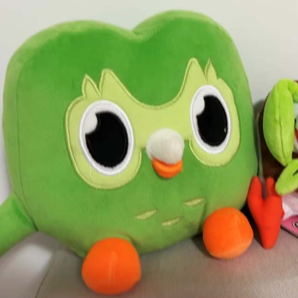 Зеленая плюшевая игрушка Duolingo Owl Duo Plushie Of Duo The Owl Cartoon Anime Owl Doll Soft Animal Toy Children Birthday Gift