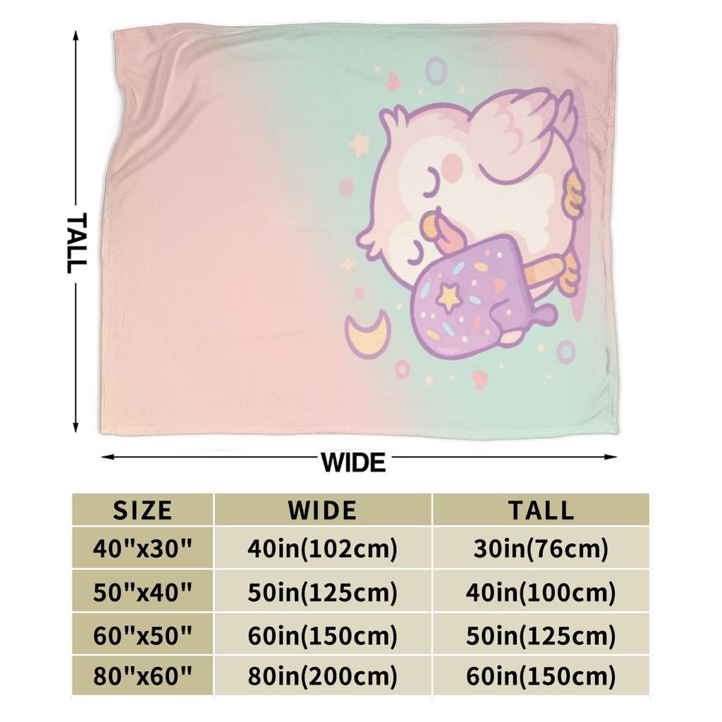 Cute Owl With Ice Pop Illustration Personalized Comfortable Decorate Home An UltraSoft Micro Fleece Blanket