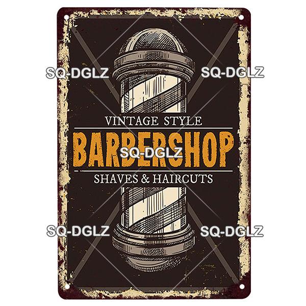 Винтажная металлическая жестяная табличка Ретро Парикмахерская Настенный Декор Алюминиевый Плакат-табличка для Бритья и Стрижки