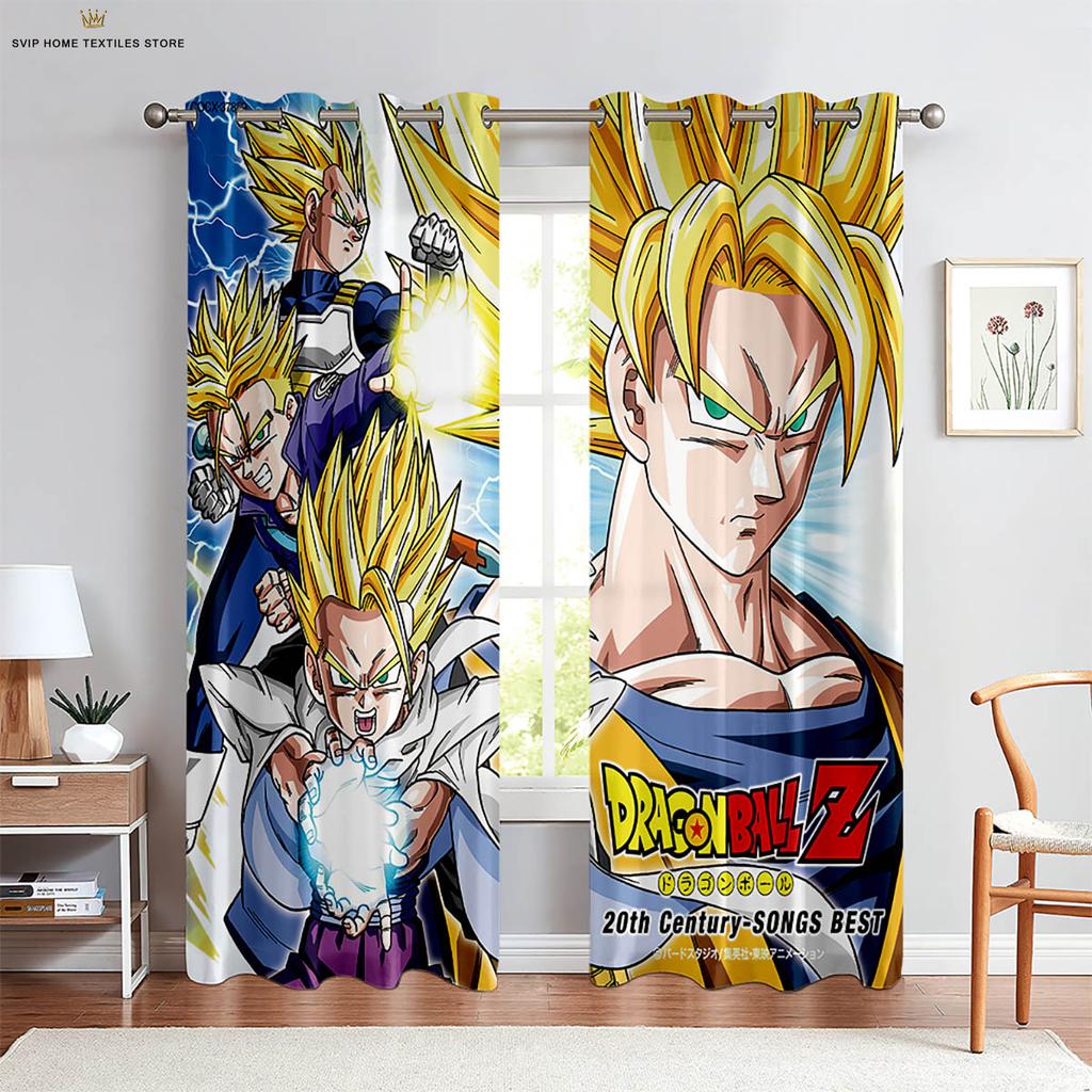 Шторы с мультяшным принтом для украшения детской комнаты и общежития, Японский комикс с горячей кровью, Набор из 2 штук