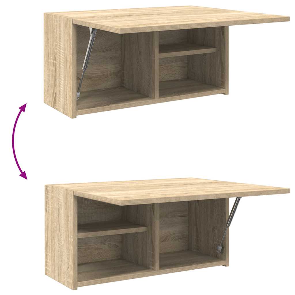 Bathroom Wall Cabinet Sonoma Oak Finish 60 x 25 x 30 cm Particleboard