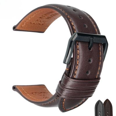 Ремешок для часов, Лидер продаж, 1 шт., модный мужской и женский ремешок из воловьей кожи 18 мм, 20 мм, 22 мм, 24 мм, черный деловой ремешок для часов, универсальный