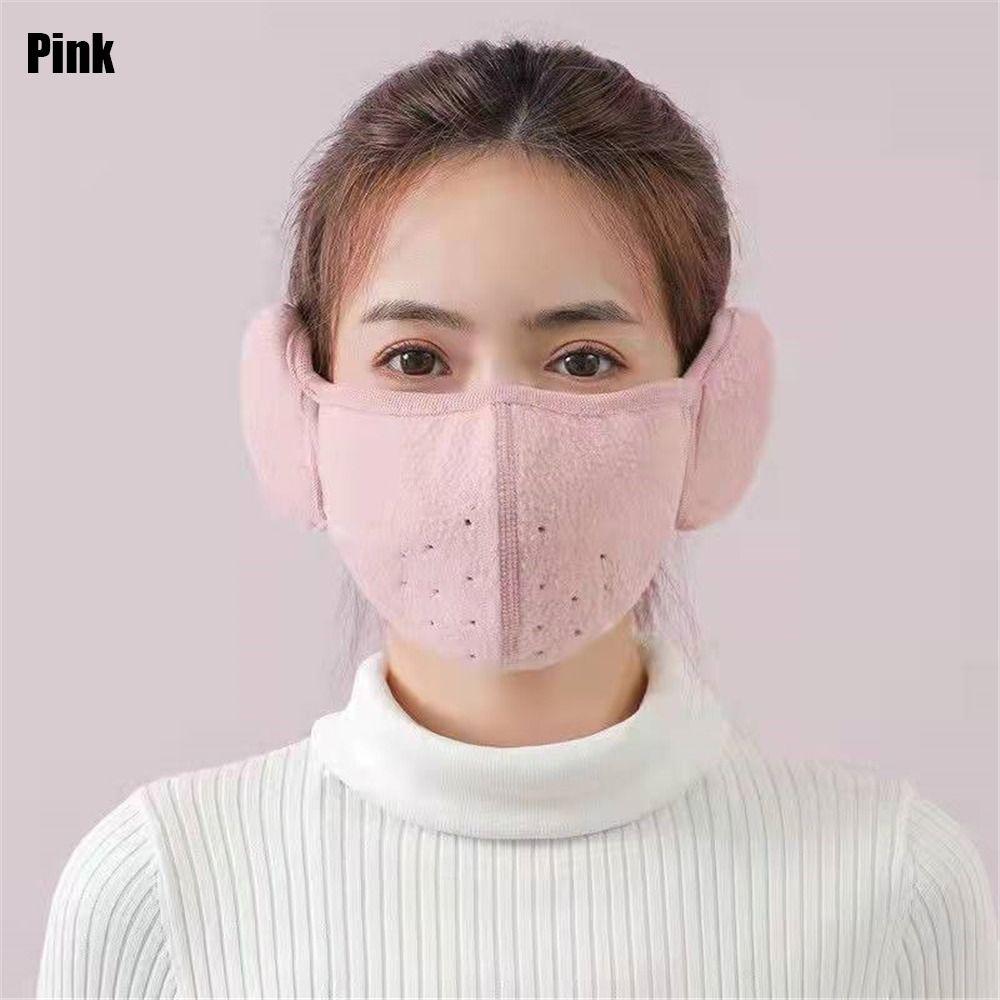 Women Female Breathable Windproof Cold-proof Earmuffs Fleece Mouth Cover Warm Masks Ear Warmer