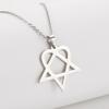 Classic Simple Heartagram Star Heart Stainless Steel Pendant Necklace Jewelry