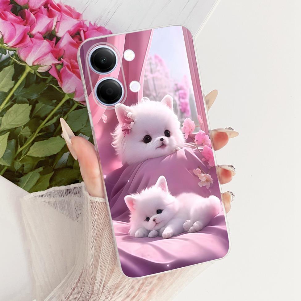Чехол для телефона Vivo Y05, прозрачный, эстетичный, модный, с бабочкой, милым котиком, крутой, окрашенный, мягкий, для Y05 Vivo, корпус
