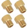 Переходник 1/8" NPT на 3/8-24" | Латунный тормозной адаптер с обратным конусом, внутренняя резьба, для гидравлических, хладагентных, топливных линий (4шт)