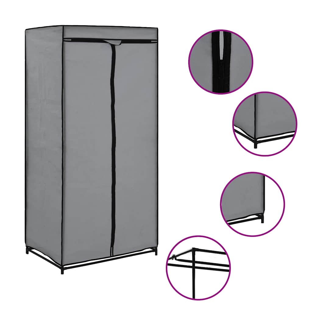 Wardrobes 2 pcs Gray 75*50*160 cm