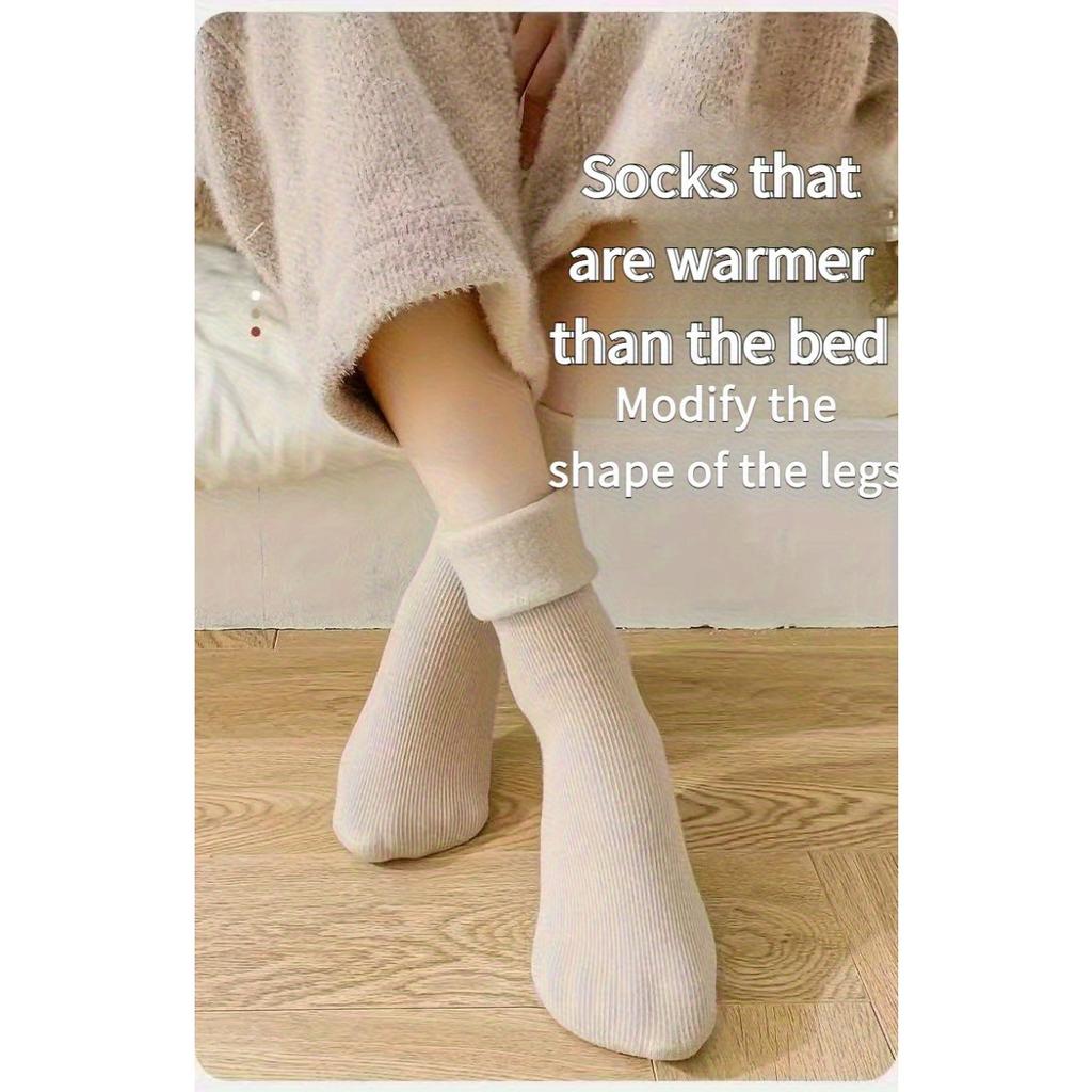 10-1 пара женских осенне-зимних толстых теплых носков для пола, большого размера, с вертикальной полоской, носки для снега, теплые носки с флисовой подкладкой в стиле гольф