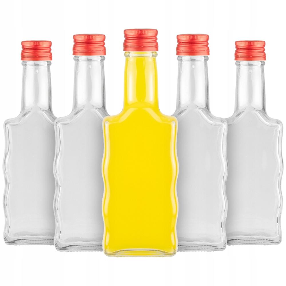 10 pcs. FALA Glass Bottles 200 ml for Liqueurs Wine Juice Gift + Cap