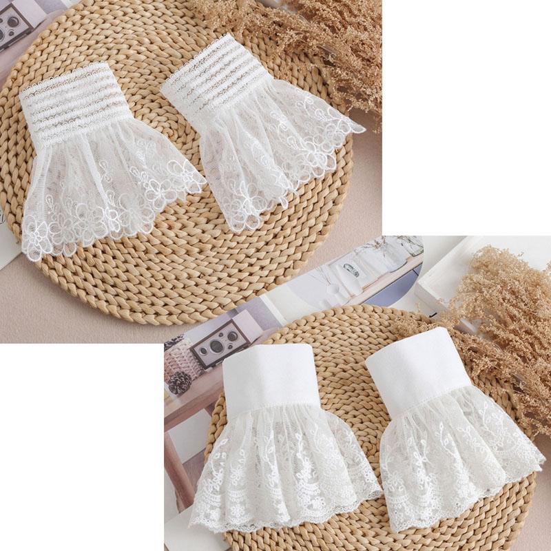 Wrist Cuffs Flared Ruffled Cuffs for For Hoodie Sweater False Sleeve Ornament Detachable Sleeves Cuffs Tulle