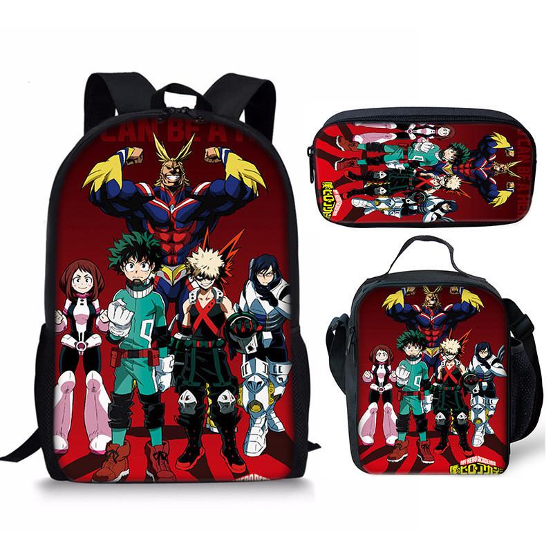 My Hero Academia Student Pack With Polyester Lining And Anime Cartoon Design For Teens