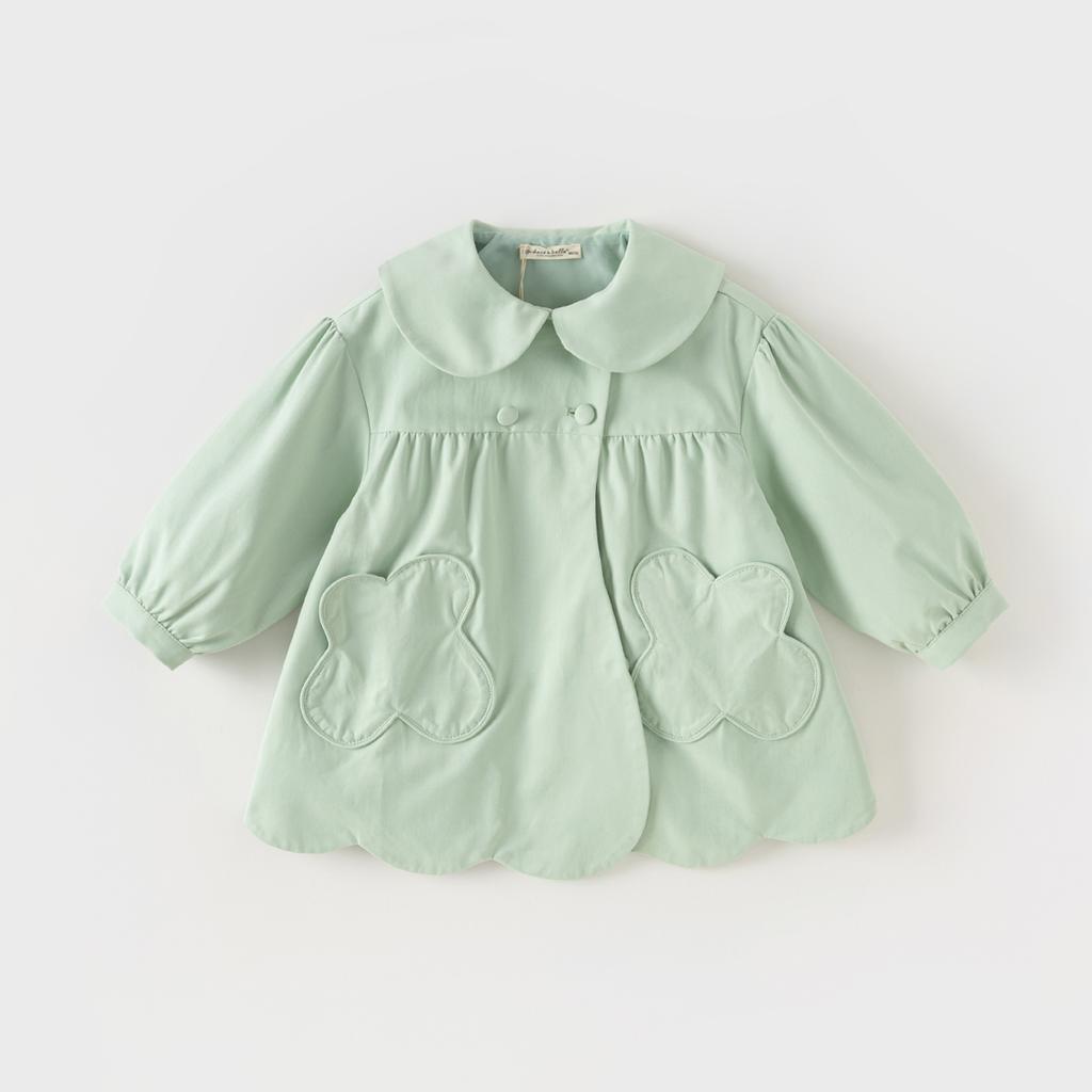 David Bella Children's Mid-Length Windbreaker Autumn Outfit Girls' Stylish Coat Women's Treasure Cardigan Top