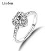 Lindon Classic Copper Alloy Zircon Ring Ladies Jewelry Wedding Promise Party Gift