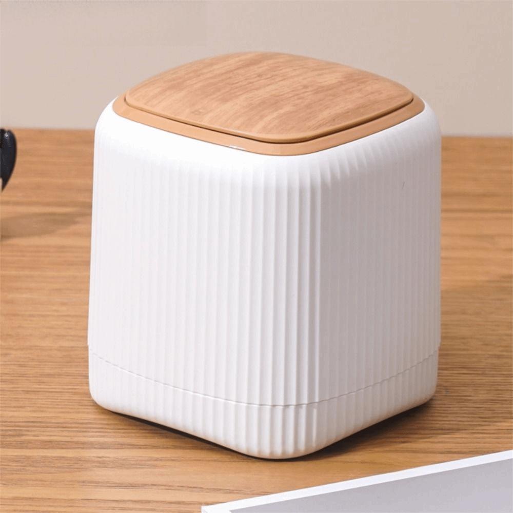 Pop-up Lid Desktop Trash Can Press Type Garbage Storage Box Creative Paper Waste Bin Bedroom