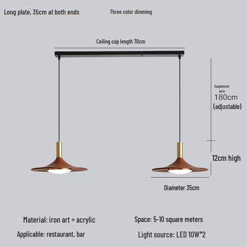 Retro Wabi-Sabi Japanese Log Style Chandelier for Dining Table or Bar